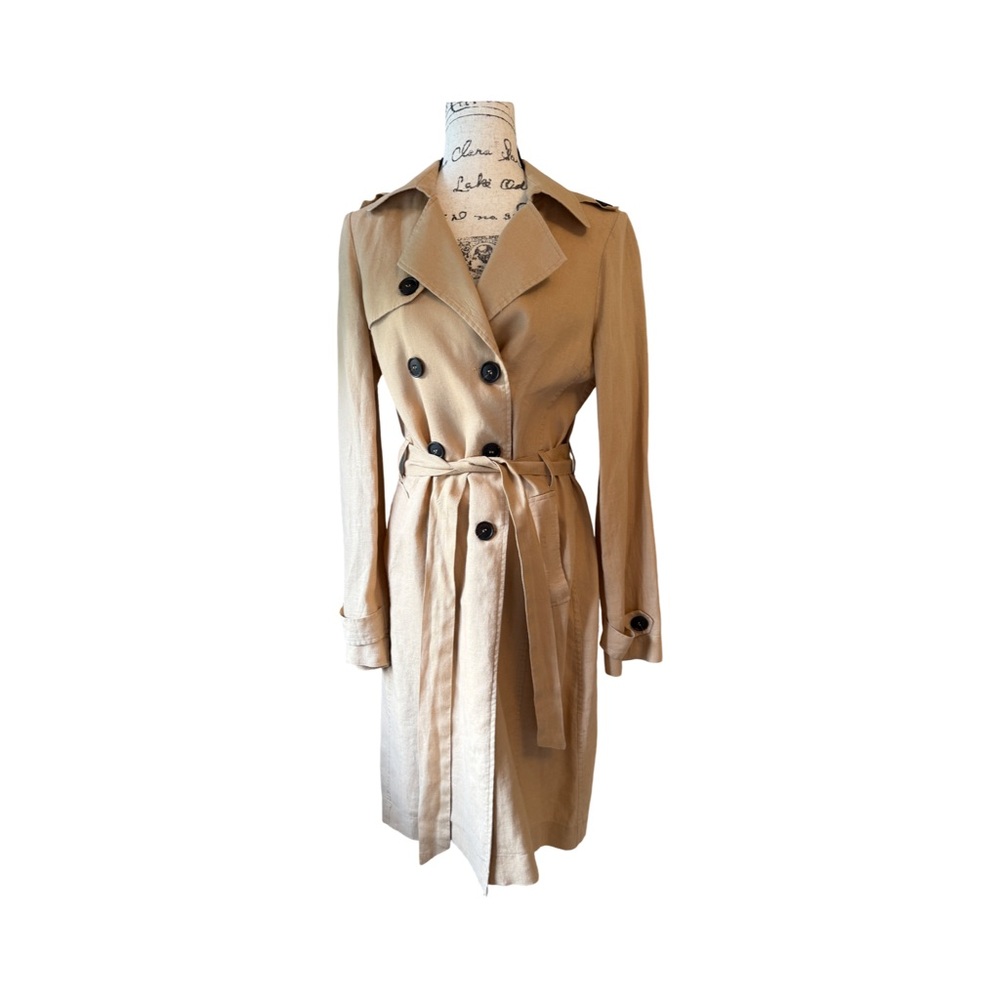 Eva Franco Women’s 100% Linen Trench Coat Size S  Excellent Condition - Picture 2 of 6